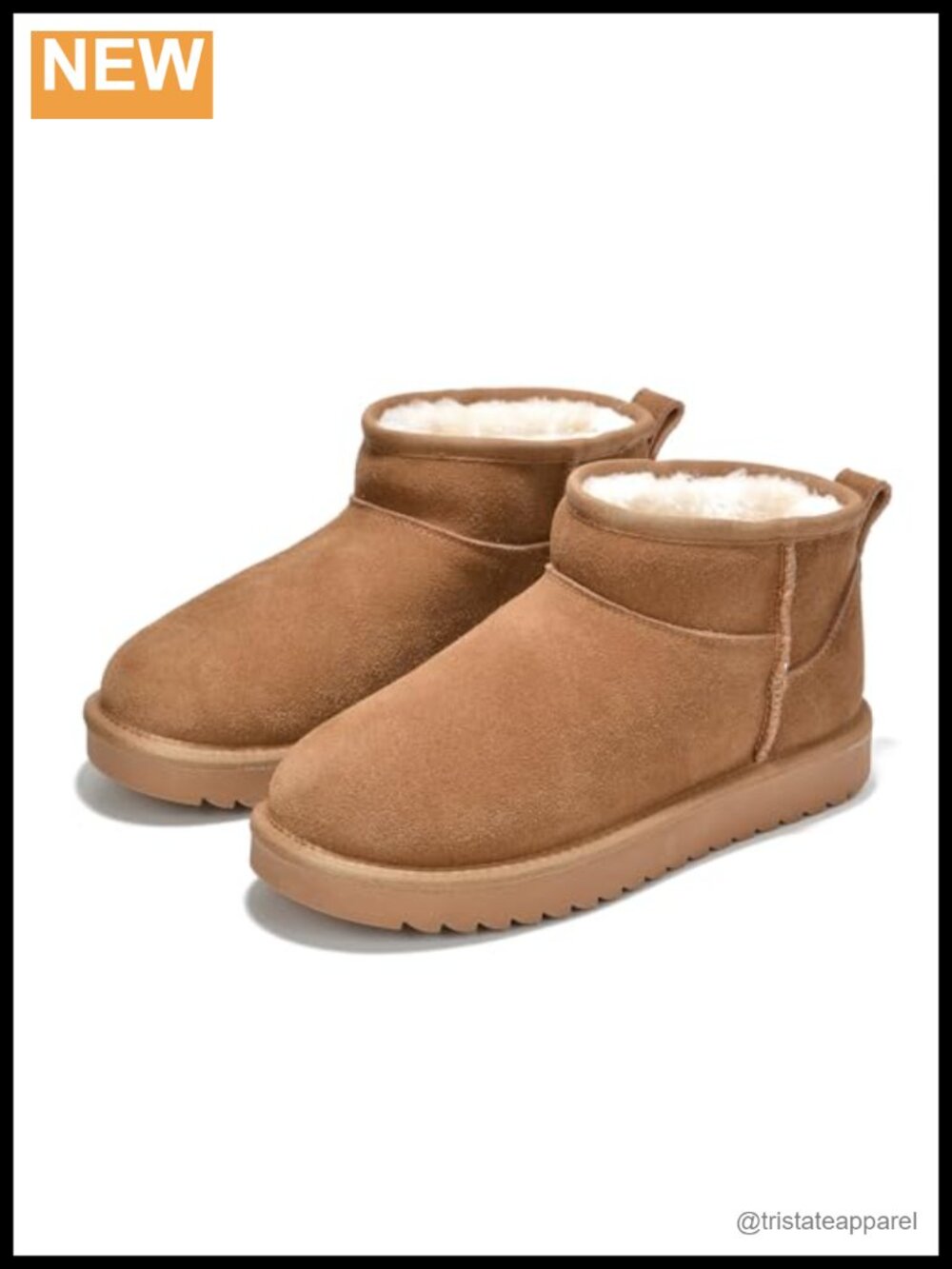 Women's Genuine Leather Ankle Boots with Faux Fur Lining